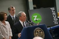 Mayor Michael Bloomberg, Deputy Mayor for Operations Stephen Goldsmith and Transportation Commissioner Janette Sadik-Khan